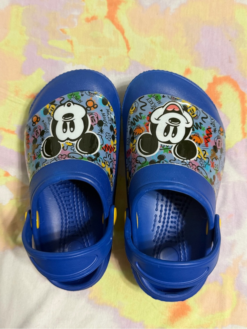 Disney Blue Mickey Mouse Kids Clogs with Colorful Graphic - Picture 2 of 7